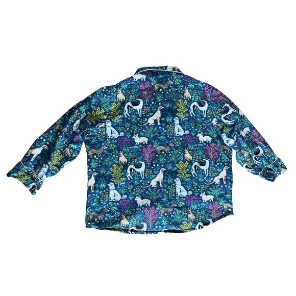 Printfresh Lightweight Flannel Long PJ Set in Must Love Dogs Color Indigo 2X - Picture 5 of 15